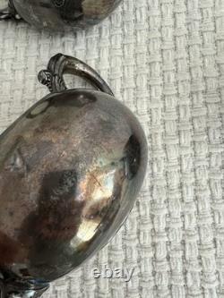 Silver Plated Coffee Tea Antique James W Tufts Quadruple Plate 4pc Serving. 4511