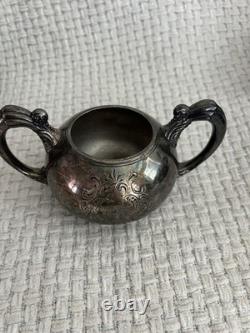 Silver Plated Coffee Tea Antique James W Tufts Quadruple Plate 4pc Serving. 4511