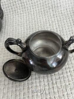 Silver Plated Coffee Tea Antique James W Tufts Quadruple Plate 4pc Serving. 4511