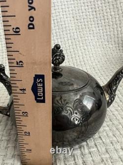 Silver Plated Coffee Tea Antique James W Tufts Quadruple Plate 4pc Serving. 4511