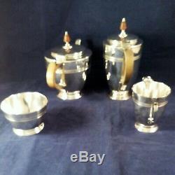 Silver Plated Four Piece Tea Service Art Deco by Roberts and Belk Romney 1920