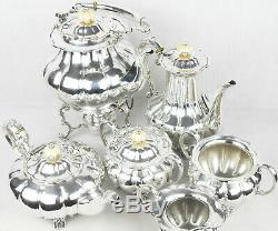 Silver Plated Large Tea Coffee Set With Spirit Kettle William IV Style