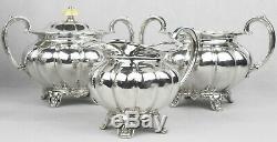 Silver Plated Large Tea Coffee Set With Spirit Kettle William IV Style