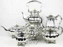 Silver Plated Large Tea Coffee Set With Spirit Kettle William IV Style