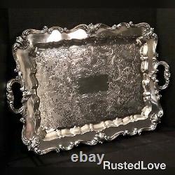 Silver Plated Lg Butlers Serving Tray W&S Blackinton Handled Tea Tray