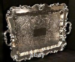 Silver Plated Lg Butlers Serving Tray W&S Blackinton Handled Tea Tray