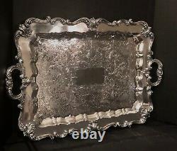 Silver Plated Lg Butlers Serving Tray W&S Blackinton Handled Tea Tray