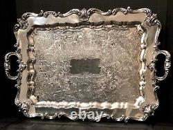 Silver Plated Lg Butlers Serving Tray W&S Blackinton Handled Tea Tray