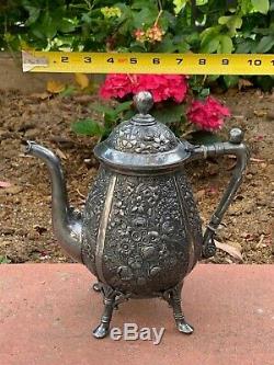 Silver Plated Reed & Barton Teapot Very Rare Victorian Floral Beautiful Tea Pot