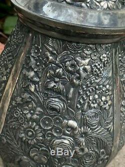 Silver Plated Reed & Barton Teapot Very Rare Victorian Floral Beautiful Tea Pot