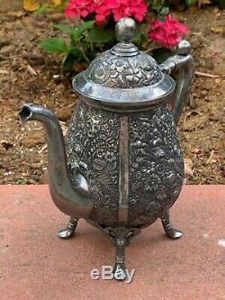 Silver Plated Reed & Barton Teapot Very Rare Victorian Floral Beautiful Tea Pot