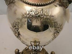 Silver Plated Tea Kettle/ Samovar/ Urn England 1880 Chased Body With Tap