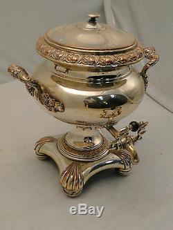 Silver Plated Tea Kettle/ Samovar/urn England 1800 Applied Cast Border With Tap