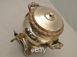 Silver Plated Tea Kettle/ Samovar/urn England 1800 Applied Cast Border With Tap