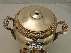 Silver Plated Tea Kettle/ Samovar/urn England 1800 Applied Cast Border With Tap