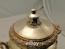 Silver Plated Tea Kettle/ Samovar/urn England 1800 Applied Cast Border With Tap