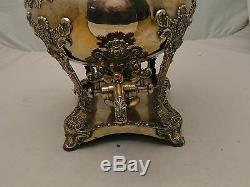 Silver Plated Tea Kettle/ Samovar/urn England 1850 Applied Grape & Vine With Tap