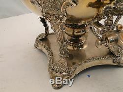 Silver Plated Tea Kettle/ Samovar/urn England 1850 Applied Grape & Vine With Tap