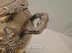 Silver Plated Tea Kettle/ Samovar/urn England 1850 Applied Grape & Vine With Tap