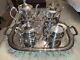 Silver Plated Tea Set. Coffee, Tea, Creamer, Sugar Withlid And Serving Tray