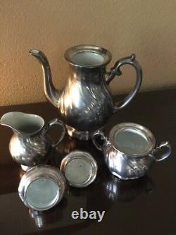 Silver Plated Tea Set Over Porcelain Set of 3 WMF 0351,0301,1301
