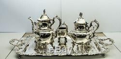 Silver on Copper BSC Birmingham Coffee & Tea Set Grapevine Pattern 6 Pieces