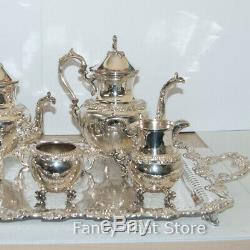 Silver on Copper BSC Birmingham Coffee & Tea Set Grapevine Pattern 6 Pieces