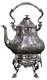 Silver Plate Hot Water Pot, Coffee, London, Spirit Warmer, Tipping, Rococo, 14t