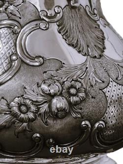Silver plate HOT WATER POT, Coffee, London, Spirit Warmer, Tipping, Rococo, 14t