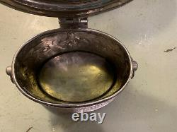 Silver plate large and small tea caddy