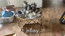 Silver plate vintage antique HUGE lot Tea pots