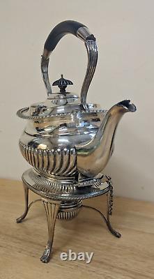 Silver-plated Spirit Tea Kettle. Monogrammed'M. C.' Excellent condition