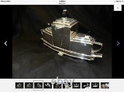 Silver tea set With Tray Looks Like A Boat Gorgeous Design Bought In