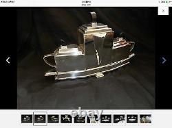 Silver tea set With Tray Looks Like A Boat Gorgeous Design Bought In