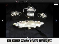 Silver tea set With Tray Looks Like A Boat Gorgeous Design Bought In