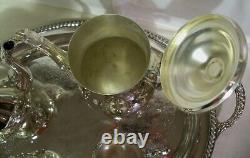 Silverplate Coffee Tea Service & Tray International Silver Vintage 6 Pieces