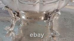 Silverplate Pumpkin Style Coffee/Teapot Set & Rogers 1888 Glenrose Serv. Tray