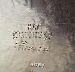 Silverplate Pumpkin Style Coffee/Teapot Set & Rogers 1888 Glenrose Serv. Tray