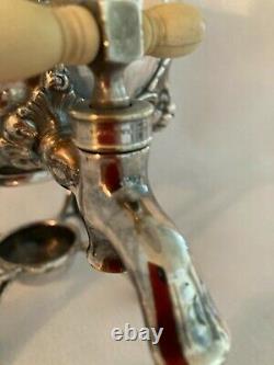 Silverplate Round Samovar / Tea / Coffee Urn Hayden's Lion Head Detail