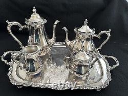 Silverplate tea coffee set on ftd tray teapot coffee server tray International