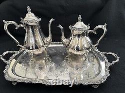 Silverplate tea coffee set on ftd tray teapot coffee server tray International