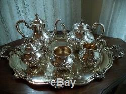 Silverplate tea coffee set w tray Reed&Barton Regent Shield teapot coffee server
