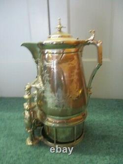 Simpson Hall Miller 1880s 6 Figural Treble Plate TILTING Tea Pot/Pitcher w Base
