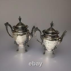 Simpson Hall Miller & Co. 6 Piece Coffee Tea Service Treble Silver-plate 1800's