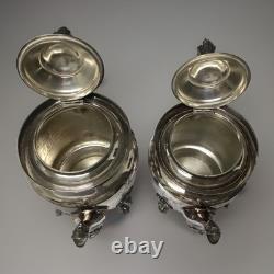 Simpson Hall Miller & Co. 6 Piece Coffee Tea Service Treble Silver-plate 1800's