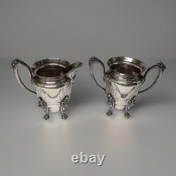 Simpson Hall Miller & Co. 6 Piece Coffee Tea Service Treble Silver-plate 1800's