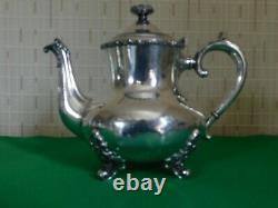 Simpson, Hall Miller & Co Footed Silver Plate Tea Pot Milk Jug &Sugar Bowl Set