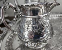 Simpson, Hall, Miller & Co Silver Plated Tea & Coffee service Set with Tray