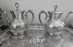 Simpson, Hall, Miller & Co Silver Plated Tea & Coffee service Set with Tray