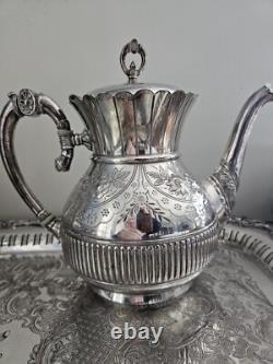 Simpson, Hall, Miller & Co Silver Plated Tea & Coffee service Set with Tray